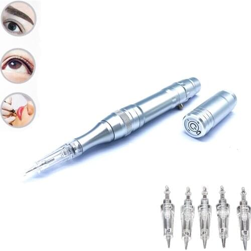 1pcs Pmu Semi Wireless Tattoo Pen Microblading Pigment Permanent Makeup Lip & Eyebrows Tattoo Machine