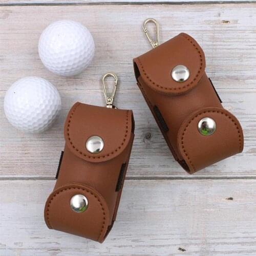 Portable Golf Ball Bag PU Leather Golf Balls Bag Golfing Sport Accessories Fixing Golf Balls Golf Stud Golf Balls Storage Pocket