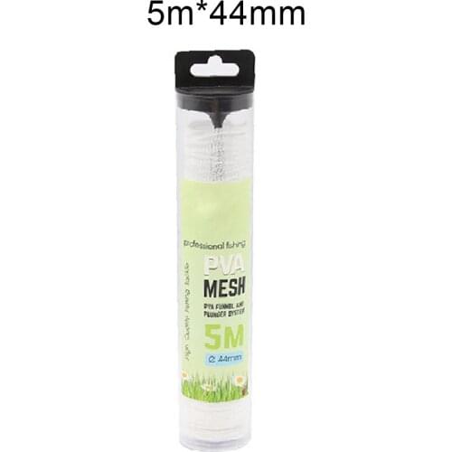 5m Water Dissolving PVA Narrow Mesh Tube Net Carp Fishing Water Soluble Bait Mesh With Free Plunger Fishing Feeder Bait Tackle