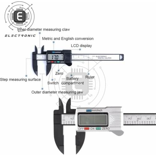 0-100mm 0-150mm Caliper 6 pollici LCD Elettronico Digitale Compasso A Nonio Micrometro Strumento di Misura