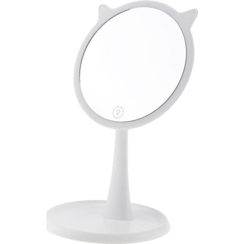 Cute Adjustable LED Makeup Mirror With Lights For Bathroom Shaving Cosmetic