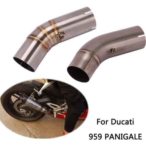 For Ducati 959 Panigale Motorcycle Exhaust Pipe Stainless Steel/Titanium Alloy Mid Connetting Pipe Slip On Right Side Exhausts