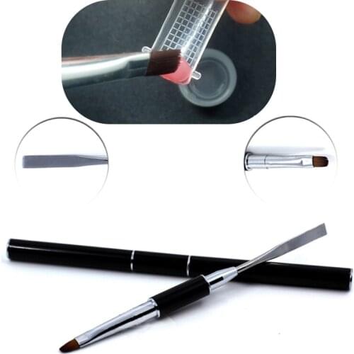 Yinikiz Double Head Use Brush Extension UV Gel Building Pen Nail Art Brush for Nail Gel Polish Tools