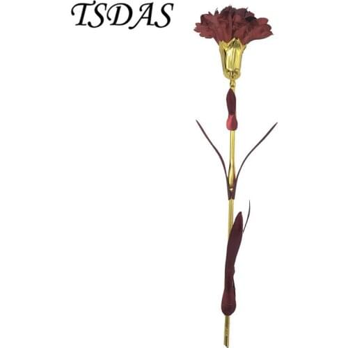 24K Carnations Mothers Day Artificial Flowers With Red Color Gold Foil Carnation With Gift Box
