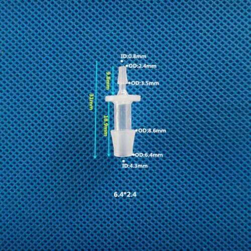 6.4mm to 2.4mm Plastic Pipe Fitting Pagoda Barbed Straight Reducing Hose Connector Tube Joint for Garden