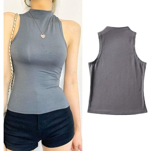 AFEENYRK Women Fashion Solid Color Sleeveless Breathable Fitness Sweat Absorbent Top Casual Female Basic Vest TShirt Chic Mujer