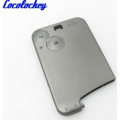Cocolockey Car Smart Card Shell 2 Buttons Key Blank Case Cover No Blade Fit for Renault Laguna No Logo