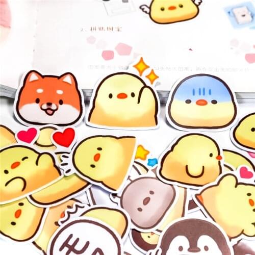 40pcs Cute Anime Green chicken Stickers Kawaii Stickers Paper Adhesive Stickers For Kids DIY Scrapbooking Diary Photos Albums