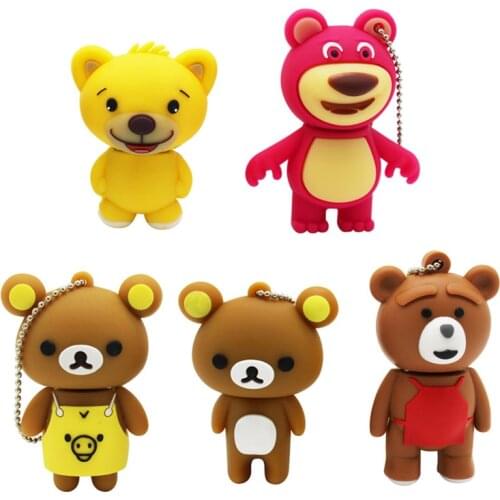 TEXT ME Cartoon 64GB cute Bear personality USB Flash Drive 4GB 8GB 16GB 32GB Pendrive USB 2.0 Usb stick