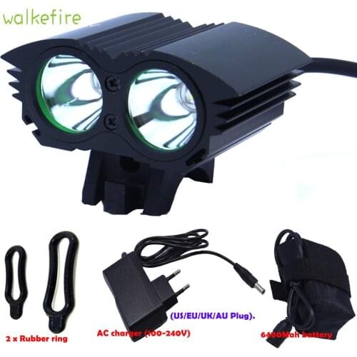 Walkefir 5000 lumen 2x Xm-t6 led Led lamp Rechargeable Battery Bicycle light front Bike light Set Luces bicycle Accessories