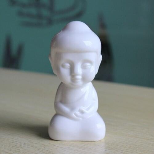 Small white porcelain Buddha statue, ornaments, monk, Buddhist supplies 4.5*4.5*9CM, Shakya Muni figure, figurine, Wholesale