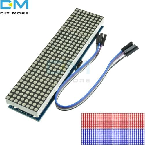 MAX7219 LED Microcontroller 4 In 1 Display With 5P Line Dot Matrix Control Module for Arduino 8 x 8 Dot 5V Common Cathode