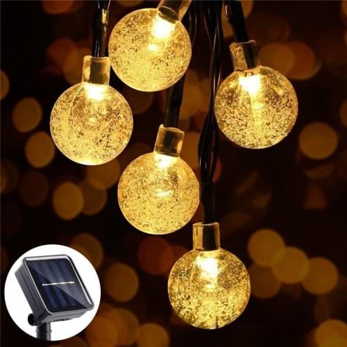 Solar Mini LED Solar Cell Bubble Ball Light String Christmas Day Outdoor Waterproof Garden Lawn Decoration Bubble Ball Lantern