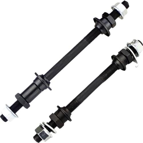 1 Pair Bicycle Wheel Hub Axle Front Rear Steel Solid Spindle Shaft Vintage BMX MTB Road Skewer 150mm 180mm