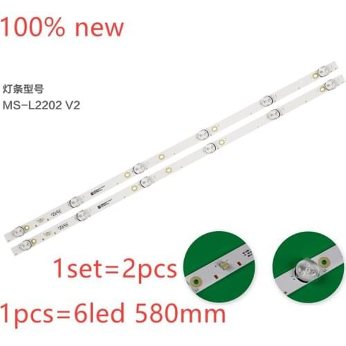 New 2 PCS 6LED LED backlight strip for 32inch JL.D32061330-081AS-M FZD-03 E348124 MS-L1343 L2202 L1074 V2 2-6-3030-300MA-36V