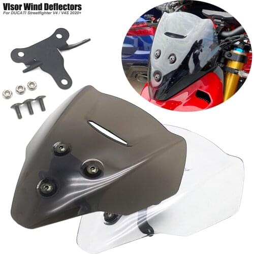 NEW Motorcycle Windscreen Windshield Viser Baffle VIsor Wind Deflectors For DUCATI Streetfighter V4 V4S V4 S 2020 2021