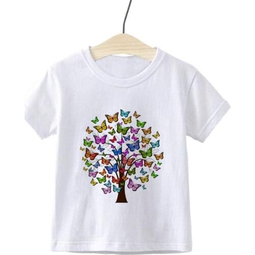 2021 New Arrival T Shirt For Girls Wishing Tree Angel Print Clothes For Kids Kawaii Boys Shirt Short Sleeve Toddler Girl Shirts