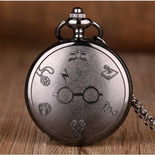 New Vintage Steampunk Pocket Watches Necklace Chain Pendant Black Mens Womens Quartz Pocket Watches Best Gift Relogio De Bolso
