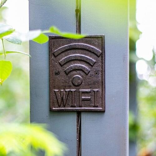 Retro Cast Iron Signboard Mens and Womens Washroom Signs Wireless Network WiFi No Smoking Wall Decoration Listing