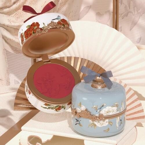 Chinese Style Flower God Relief Blush Vitality Pink and Tender Good Complexion Light Transparent Delicate Easy to Smudges Rouge