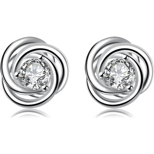 UFOORO Earrings E010 Fashion new style silver plated earrings jewelry wedding women girl gift jewelry dropshipping