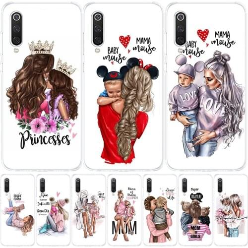 Super Mom Baby Fashion Girl Silicon Phone Case For Xiaomi Redmi Note 10 9 8 9S 8T 7 6 5 6A 7A 8A 9A 9C Pro Customized Cover Coqu