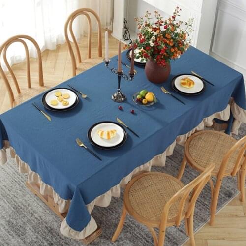 Ruffle Coffee Table Tablecloth Color Matching Cotton And Linen Home Dining Table Rectangular TV Cabinet Coffee Table Cover Towel