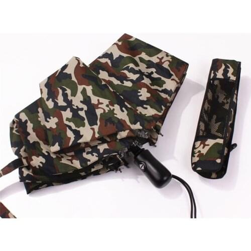 Outdoor Ultralarge camouflage folding automatic umbrella Anti UV Wind Resistant waterproof Three-folding parasol umbrellas