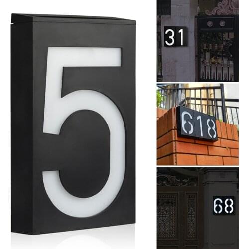 New House Number Light LED Solar Night Light House Outdoor Numbers Plaque Solar Powered Lamp Sign For Garden Yard Drop Shipping