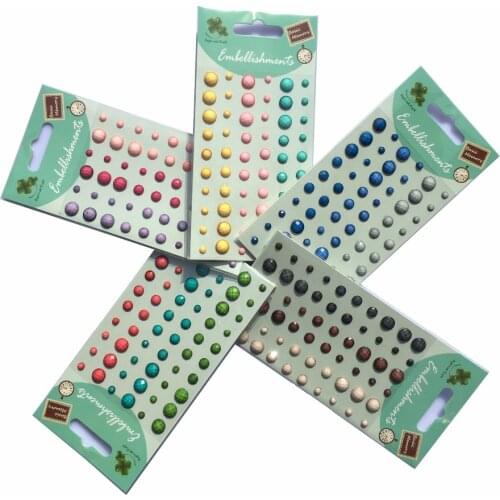 Packs of 25) Adhesive Faceted gem stones 54pcs / 3colors mix rhinestones gems scrapbook stickers