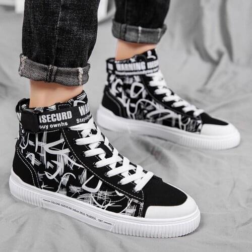 High Top PU Leather Sport Shoes Male Running Shoes Men High Top Sneakers Mens Sports Shoes Black Fitness Baskets Runners D-1026