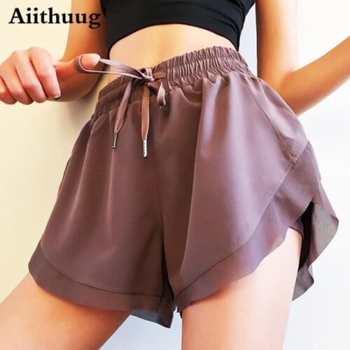Aiithuug Women 2 In 1 Running Shorts Drawstring Workout Athletic Gym Yoga Shorts for Women Tennis Shorts Sports Pants Quick Dry