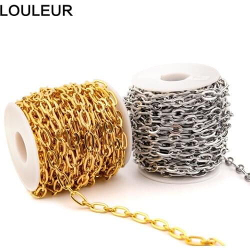 1 Meter Gold Stainless Steel Chain Gold Oval Link Bulk Chains DIY Wallet Chain Jewelry Necklace Making Handmade Accessories