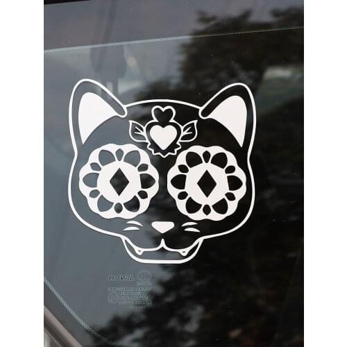 ZTTZDY 15.4*15.4CM Car Sticker Skeletons Cat Wings Love Vinyl Decal Black/Silver ZJ4-0109