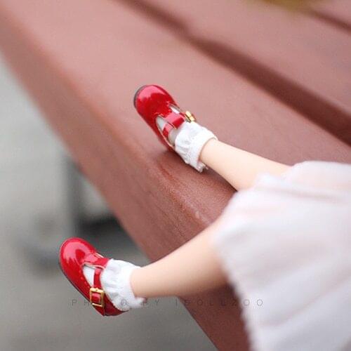 1 Pair Cute Dolls Shoes Bright T-strap Leather shoes for blyth azone 1/6 Dolls accessories shoes for dolls