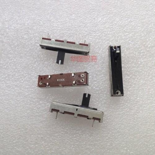 1pcs 35mm single linear slide potentiometer fader W100K / stroke 20mm with white point / handle length 10mm / mono mixer fader