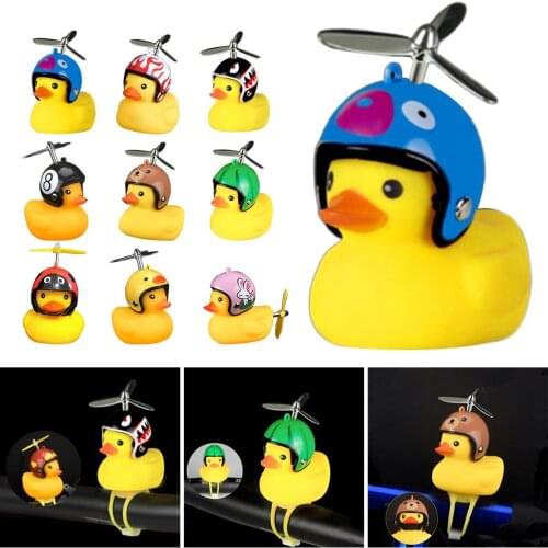 1pcs Cartoon Yellow Silica Gel Little Duck Shape Bicycle Bells Shining Mountain Bike Handlebar Duck Head Light Accessories New