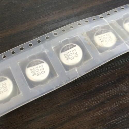 100pcs 220uF 10V G-LUXON 10x10mm 10V220uF SMD Aluminum Electrolytic Capacitor