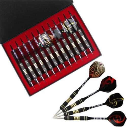 12 PCS 23g Professional Plastic Tip Darts Set Brass Steel Barrels Aluminum Shafts Indoor Entertainment for Electronic Dartboard