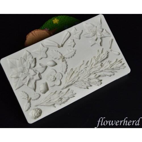 21*12cm Winter Wreath Mould DIY 3D Cake Mould Fondant Mold Cake Decoration Tools Chocolate Mold Silicone Xmas Candy Mold