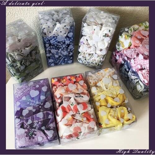 5Pcs Elastic Hair Bands Cute Hair Ties Gum Women Girls Floral Striped Print Hair Scrunchies Set Ribbon Headband Hair Accessories