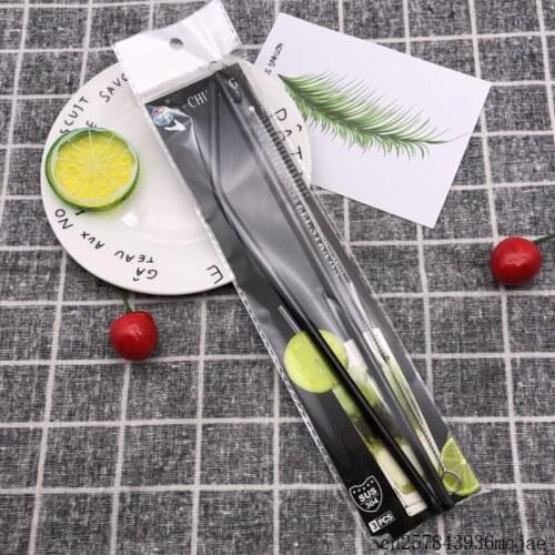 500Sets Metal Straw Bent Straight Straws Reusable Drinking Tubes 215mm*6mm Stainless Steel