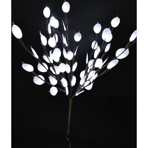 Free Shipping Battery Type Pearl White Silver Dollar LED Branch Light 20" 60 LED branch light Home/ wedding table decoration