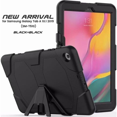 Case For Samsung galaxy Tab A 10.1 2019 SM-T510 T515 Cover Tab A 10.1 Kids Safe Rubber Silicone Shockproof Armor KickStand Case