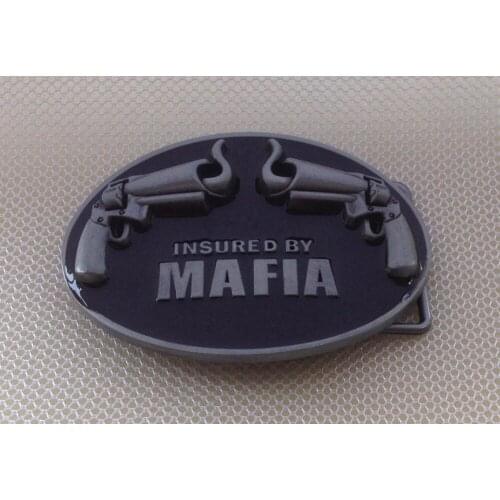 Double Gan belt buckle with pewter finish JF-BY244 suitable for 4cm wideth belt with continous stock