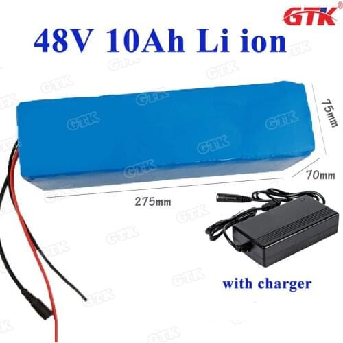 GTK 48v 10Ah High powe lithium ion battery pack built-in BMS for ebike wheelchair vehicle motor scooter +2A charger