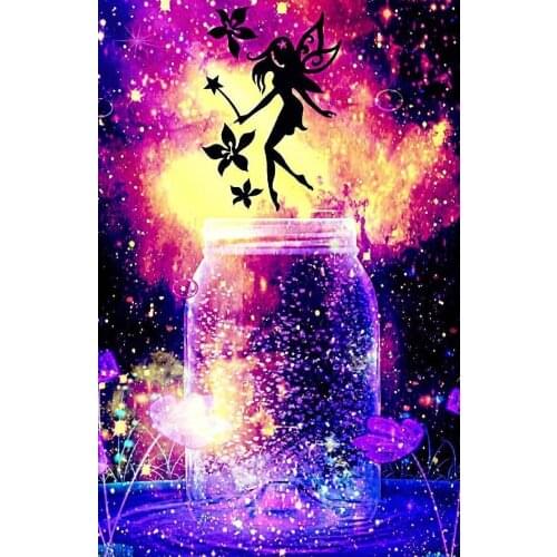 JMINE Div 5D Magical Fairy Firefly Bottle Full Diamond Painting cross stitch kits art Cartoon 3D paint by diamonds