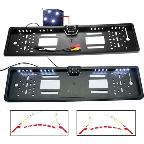 6V 12V HD 600Line Dynamic Trajectory track camera Europe license plate frame reverse parking camera