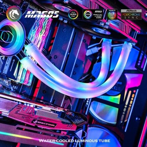 PC Water Cooling Master Light-emitting Tube For CPU / GPU Water-cooled Radiator,Silicone Material 5V ARGB Light SYNC,A1-12mm