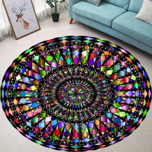 Mandala Flower Round Rugs, Carpets For Living Room, Bedroom Non-slip Floor Mat bohemian Style Mandala Soft Bath Mat,SM248